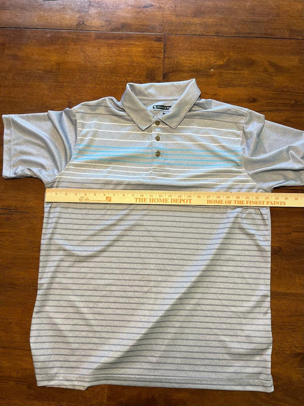 Mens Pebble Beach Short Sleeve Gray Polo Golf Shirt, Size XL